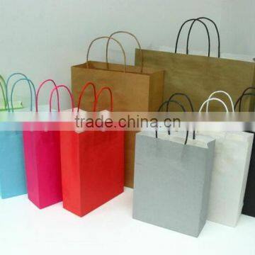 cheap price customzied logo with cotton handle carry white kraft bag/ cotton hand bag