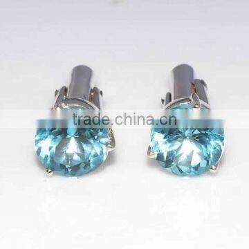 The Gopali Jewellers Blue Topaz Cufflinks, Gemstone Men's Cufflinks