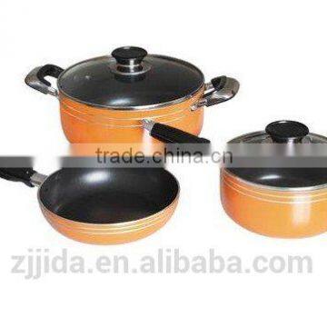 Fashion forged aluminum ceramic colorful coating cookware set sauce pan/pot