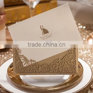 Golden Personalized Wedding Invitation Card