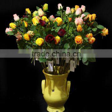 2016 new style artificial flower rose bud wedding decoration with three heads