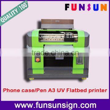 Quality A3 size UV led flatbed printer 1440dpi high resolution phone case printing