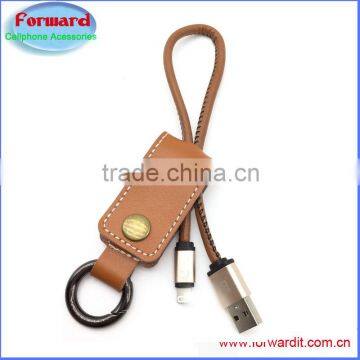 Portable Usb2.0 Round Key Clip Leather Key Clip Micro Usb Data Cable Wholesale photo-2
