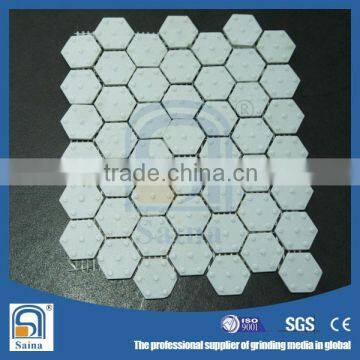 Higher Hardness Alumina mosaic tile mat 92% Al2O3