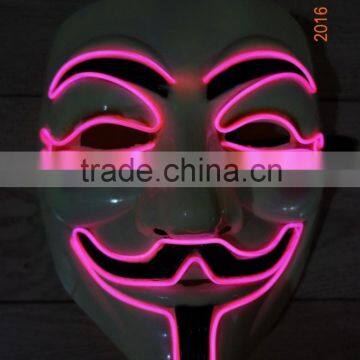 Vendetta el wire mask / EL wire party mask for Halloween / EL wire halloween mask