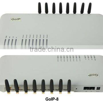 Good price quintum gsm gateway GOIP8 8 sims GSM VOIP terminal gateway with internal antenna or external antenna