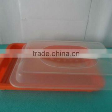 clear rectangle plastic cake box with handle