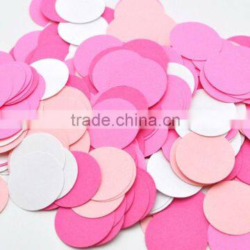 Pink and white paper wedding confetti Round shaped paper confetti