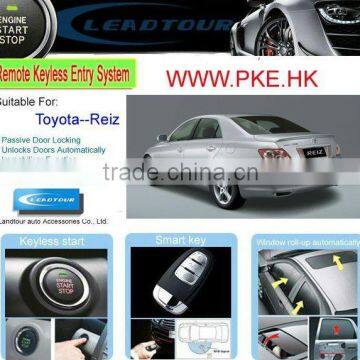 Car Push Button Start Engine RFID Keyless Entry Remote Engine Start and Easy Car Alarm System with Shock Sensor for Toyota Reiz