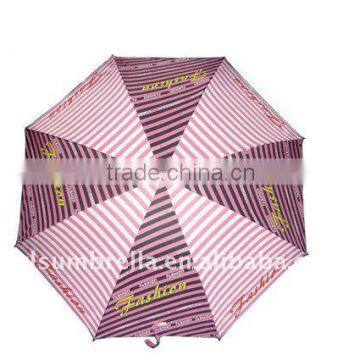 Stripe style unique wooden umbrella for rain and sun day