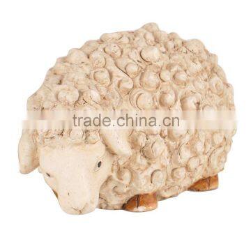 White cement sheep statue for home ornament