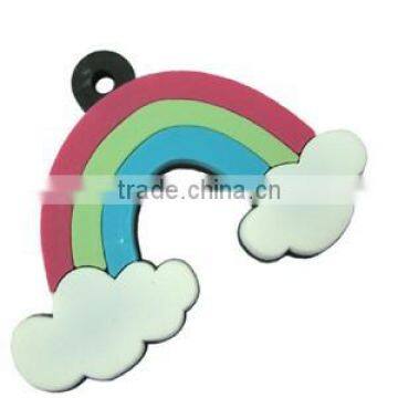 colorful rainbow pvc rubber keychain