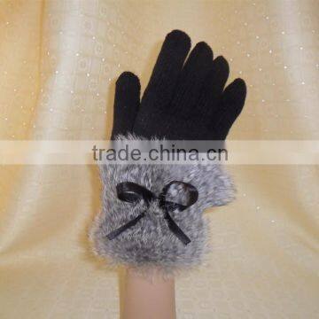 Winter Knitted Rabbit Fur Gloves