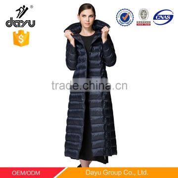 Super long turn down collar duck down winter jacket women down garment