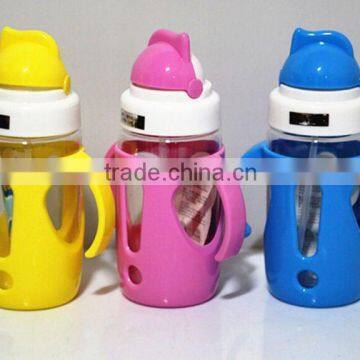 330ml Children Water Bottles Plastic with PP Bottles and Silicone Lid