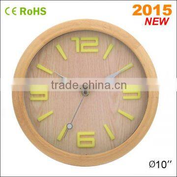 2015 innovative corporate gifts luminous wall clock with wood frame (10W50NA-Y2)