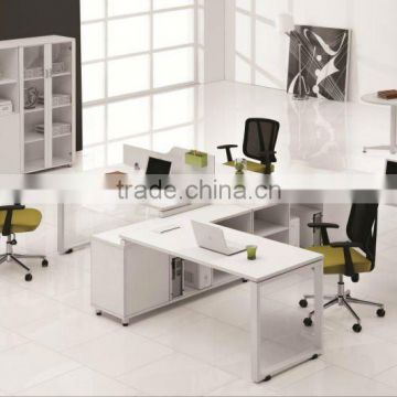 2012 Hot-sale Modern 4 seat melamine and steel frame office workstation desking