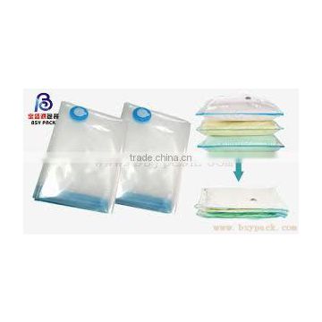 bulk capacity vacuum customized 4 side seal clear/transparent slider zipper bag/pouch to pack clothing and other articles