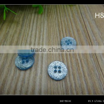 18L glitter 4-hole resin blue shirt button