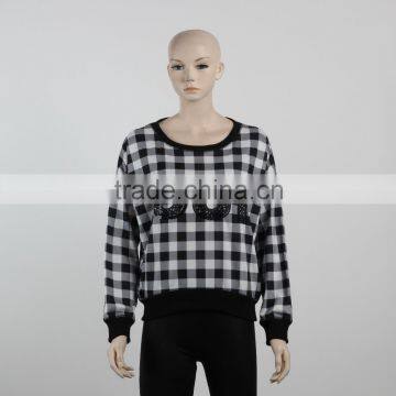 F5W14357 Check Print Sweatshirt