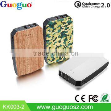 High Capacity 3 USB Port Quick charger QC 2.0 Power bank 10000mAh