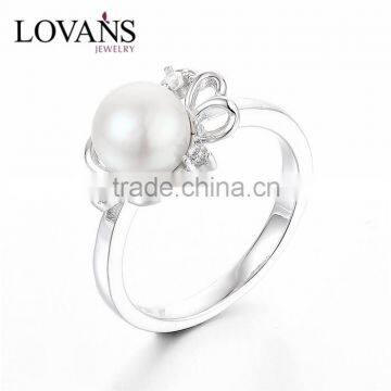 2016 European Style Rings 925 Sterling Silver Pearl Ring Design