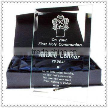 Engraving Beveled Glass Plaque Souvenir For First Communion