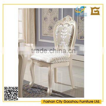 European style home furniture wooden armless dining chair in white color