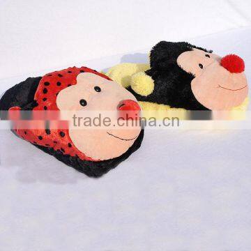 Plush indoor animal slippers