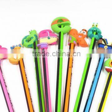 Custom Letter Design Pvc Rubber Pencil Topper/ Pen Topper photo-4