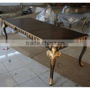 Antique Victorian Dining Table With Gold Leaf Finish On Carving Detail