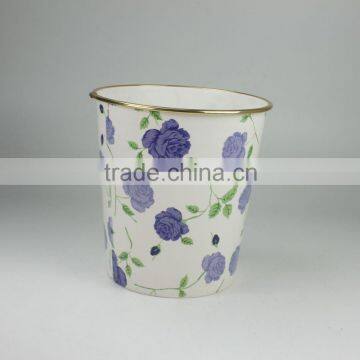 Plastic Waste Bin With Golden Edge