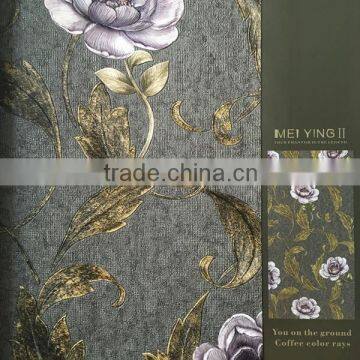 deep embossed home decor vinly wallpaper with beautiful European flowers