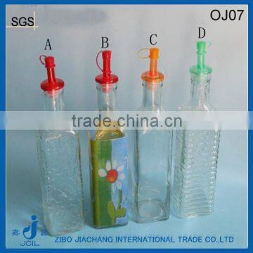 500ml glass oil vinegar bottle with plastic lid