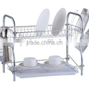 two tier chrome dish rack