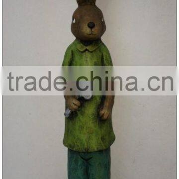 Natural Garden Decoration MgO Garden Sculpture, Rabbit Sculpture