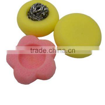 JML new products round flower sponge scourer stainless round sponge scour for kitchen cleaning