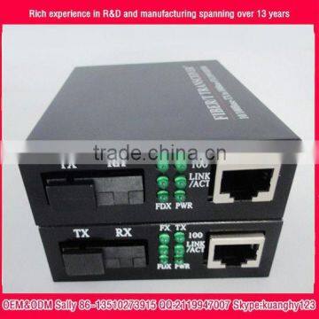 a pair BIDI WDM single fiber 10 100M 1310 1550 100km ethernet fiber media converter