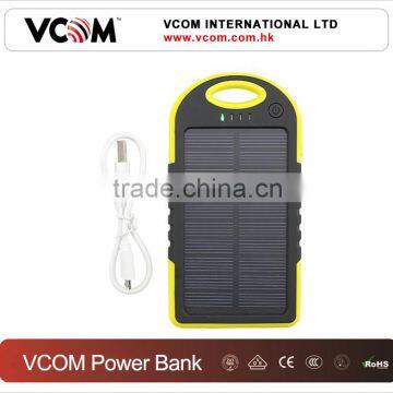 new products portable mobile phone 5000mah solar power bank charger
