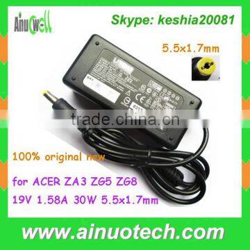 Original New laptop ac adapter for ACER ZA3 ZG5 ZG8 19V 1.58A 30W Laptop Power Supply 5.5x1.7mm Blue Tip