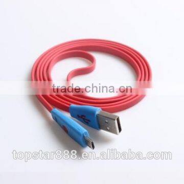 Flashing LED Smile Face Micro USB Data Sync Charging Flat Cable for Samsung HTC