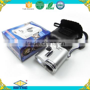 60x pocket microscope with led/ uv lamp