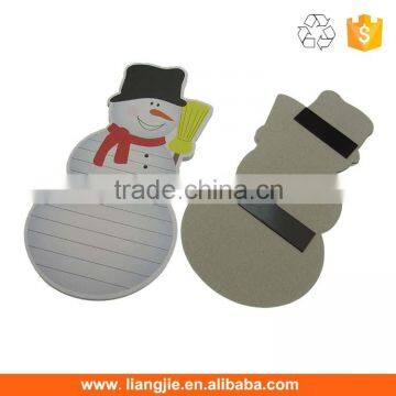 Promotional Fridge Magnetic Christmas Snowman Shaped Notepad