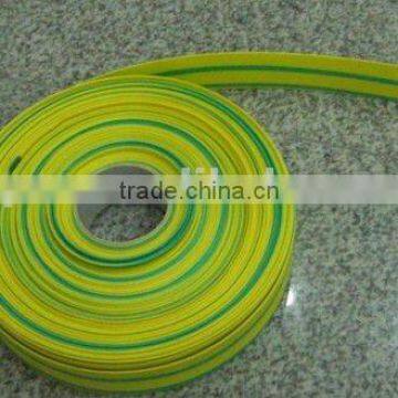 yellow and green striped heat shrinkable sleeve