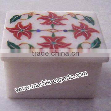 Alabaster Decorative Jewellery Box, White Marble Decorative Jewellery Box Paper Marble Box