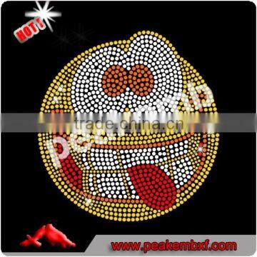 Wholesale Hot Fix Rhinestone Motif Emoji Rhintone Iron Transfers for Custom T-Shirt