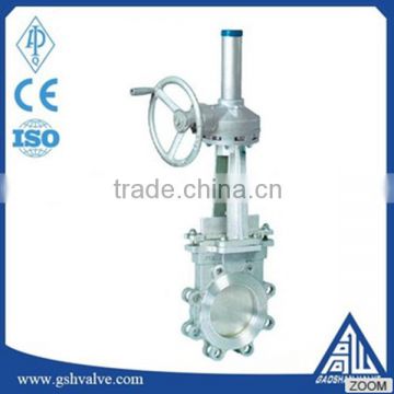 Bevel gear rising stem knife slurry gate valve pn16