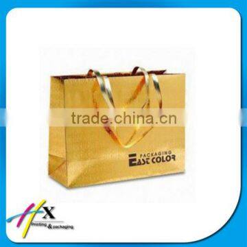 Bling bling gold decorative shopping paper bag custom