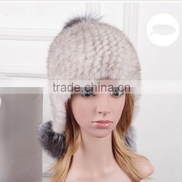 luxury high quality the hat made of mink knitted for winter women beanies wholesale in stock