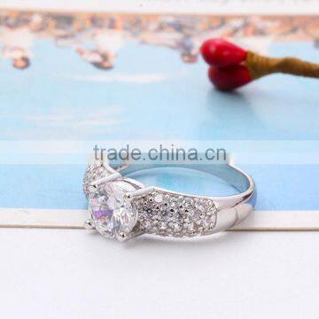 High Quality Real Gold/silver Plated Alloy Diamond Jewelry Wedding Rings photo-6